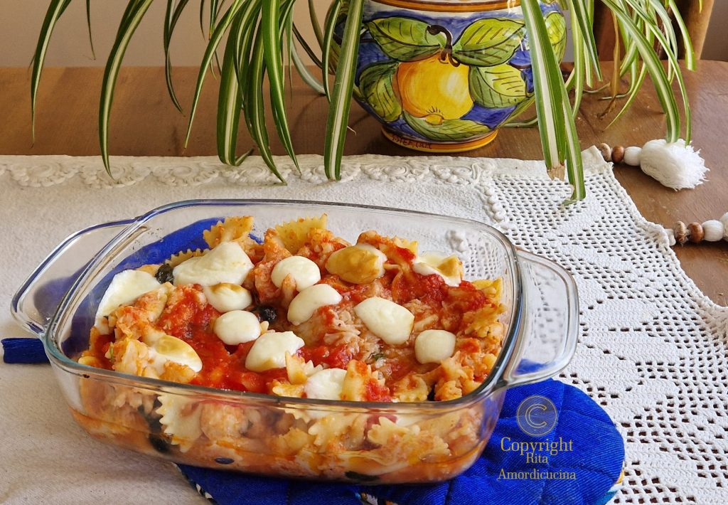 Macarrão de forno com couve-flor