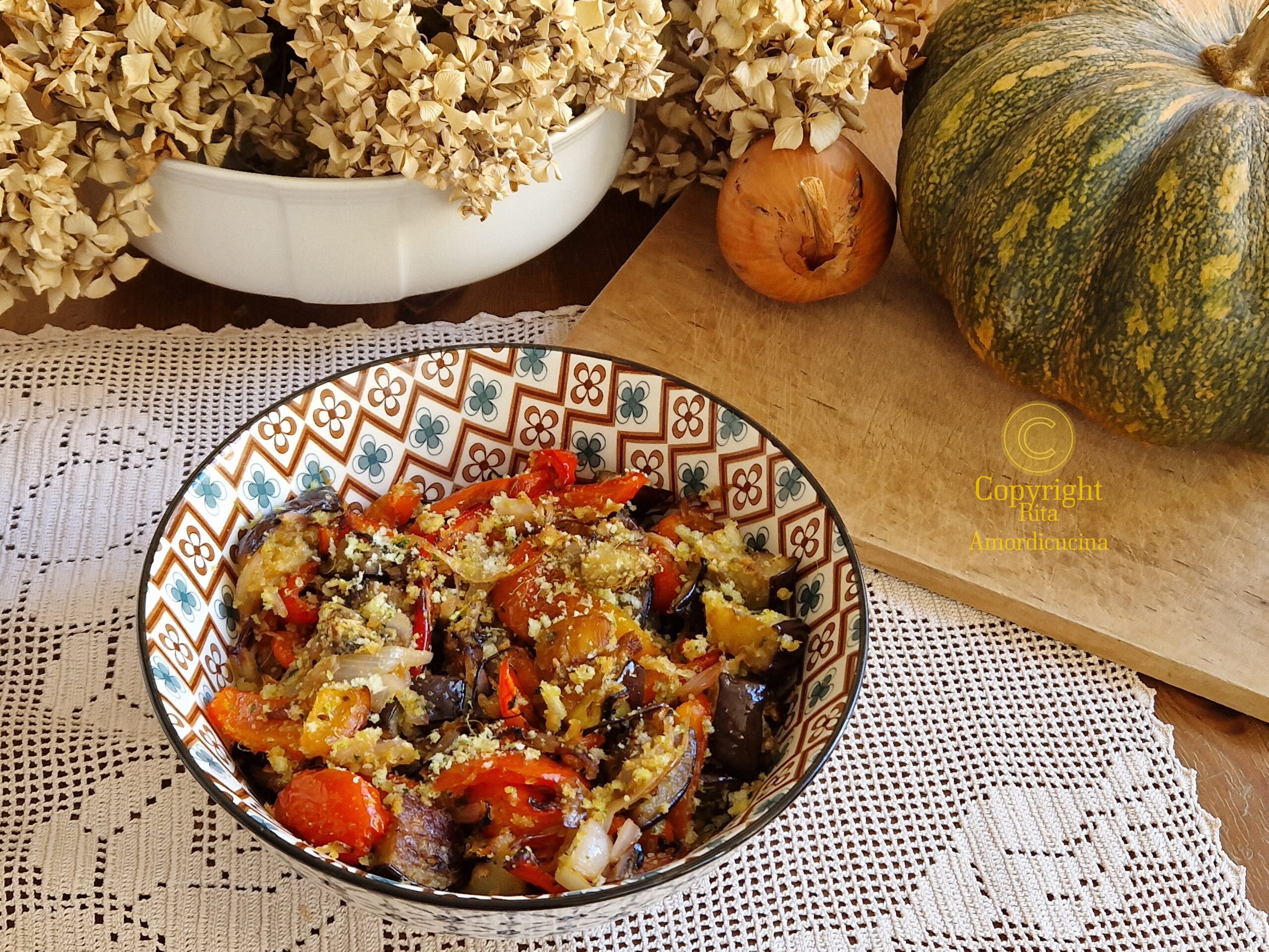 Os legumes agridoces empanados ao forno