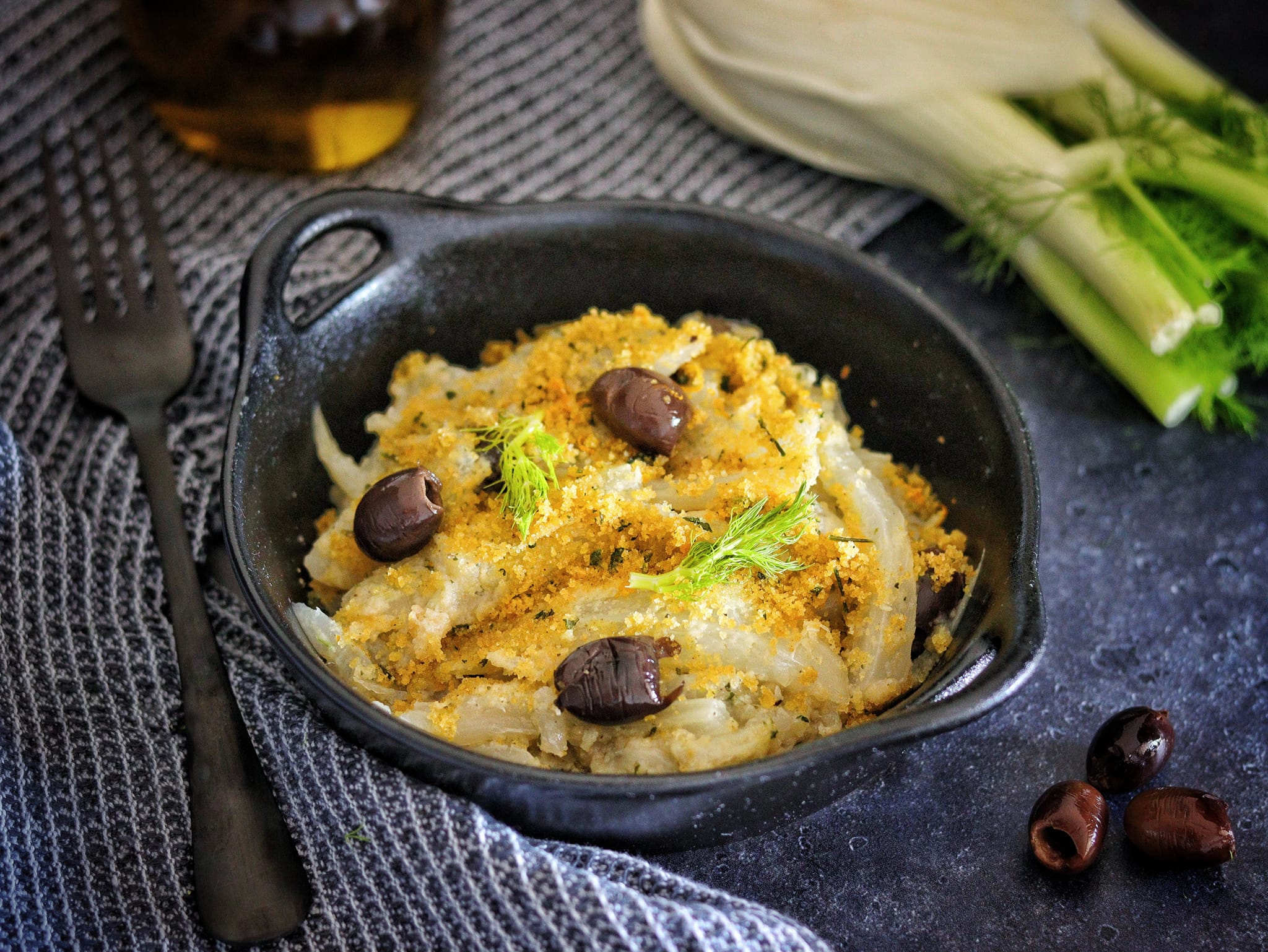 Funcho gratinado na frigideira