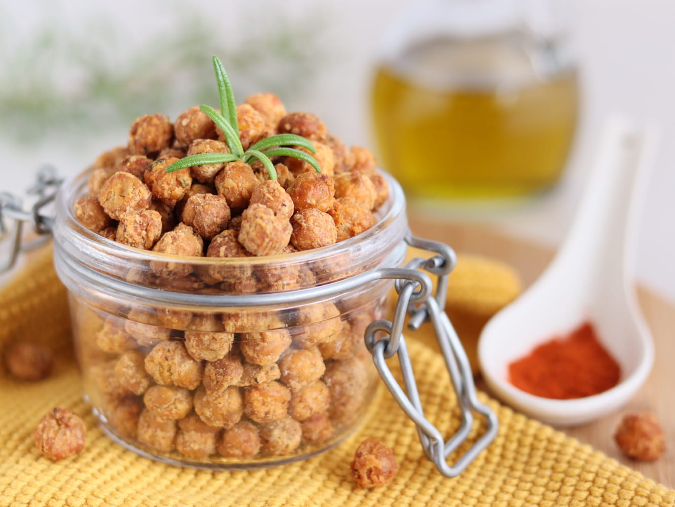 Grão-de-bico crocante apimentado (cozimento em fritadeira elétrica)