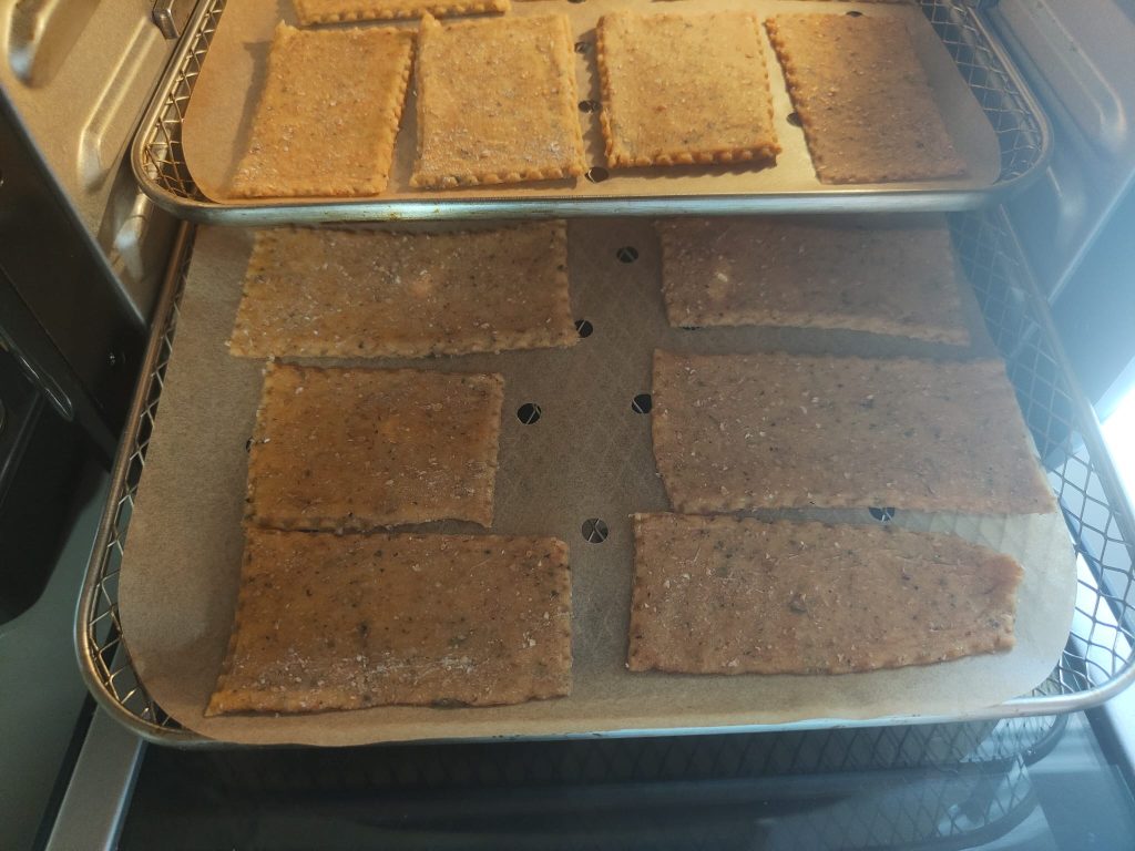 Crackers de grão-de-bico sabor pizza