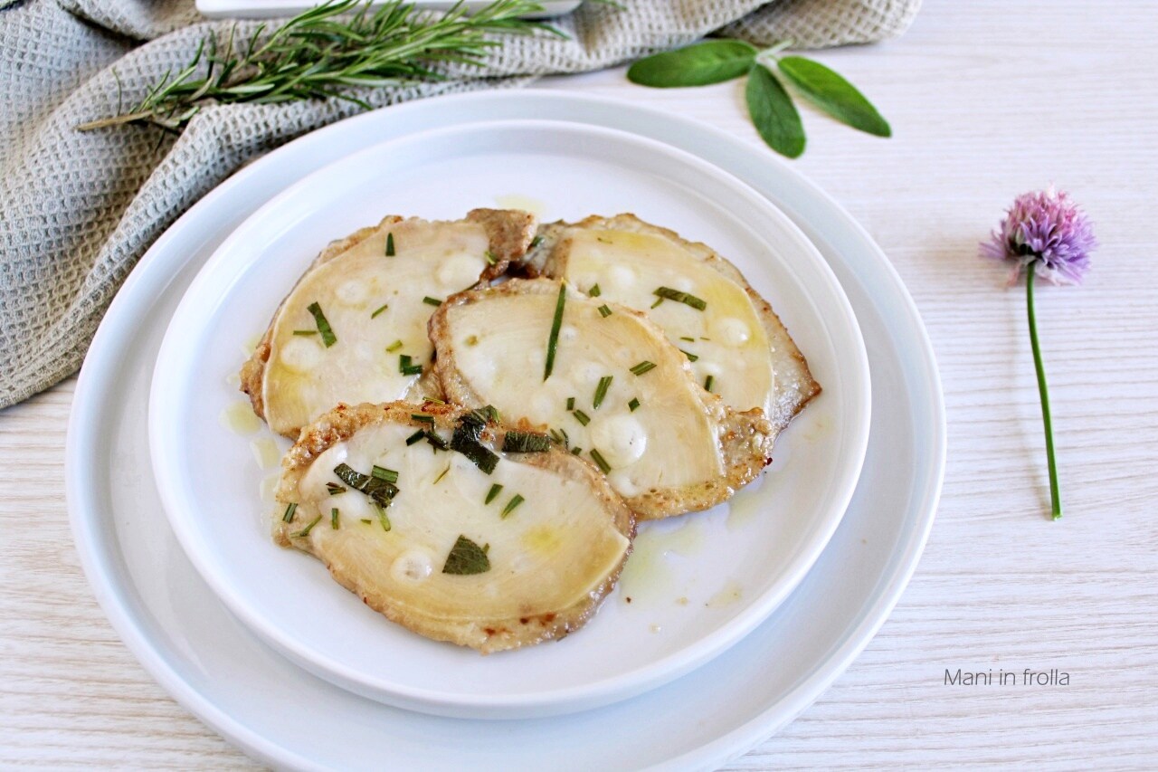 Bifes de lombo com queijo caciotta