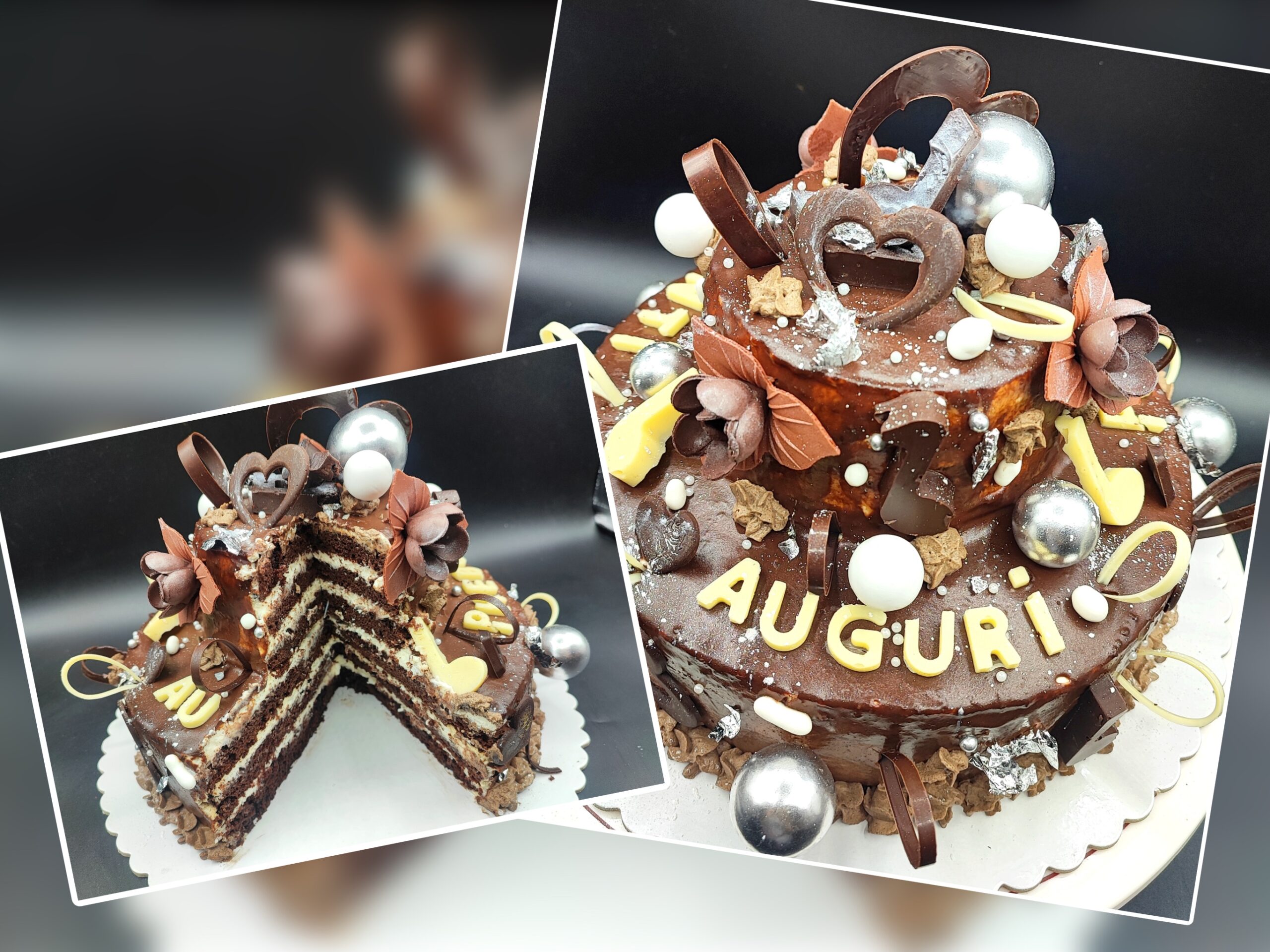 Bolo de aniversário de chocolate de dois andares (sem ovos)