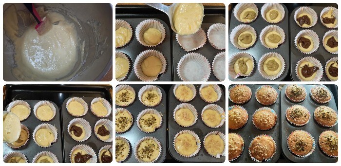 Muffin com creme de avelã e pistache
