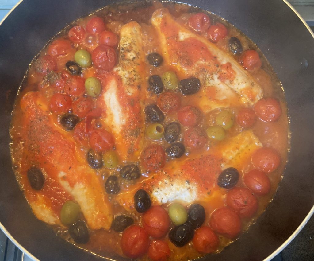 cozimento dos filés de robalo