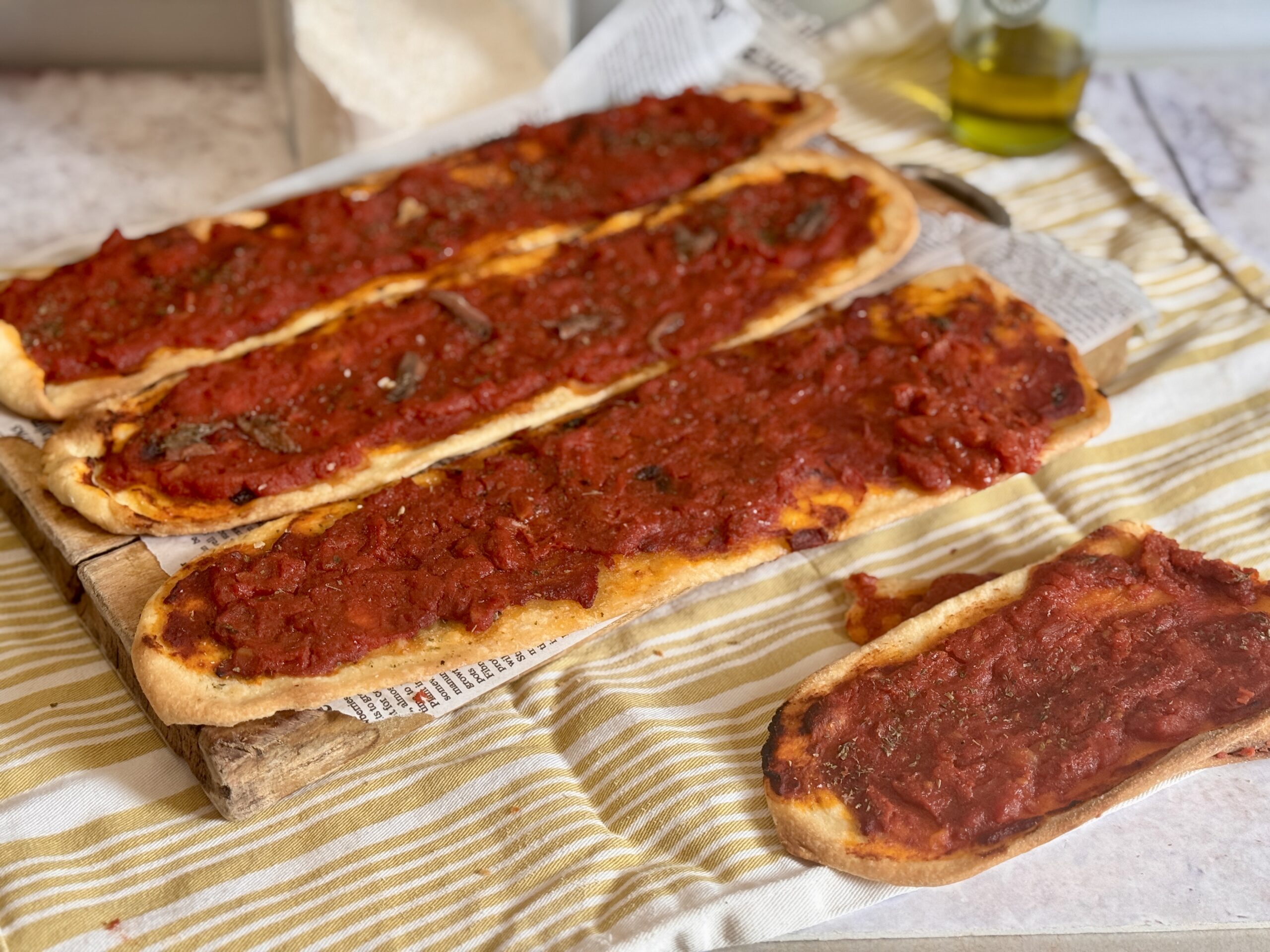 Línguas de pizza com fermento natural