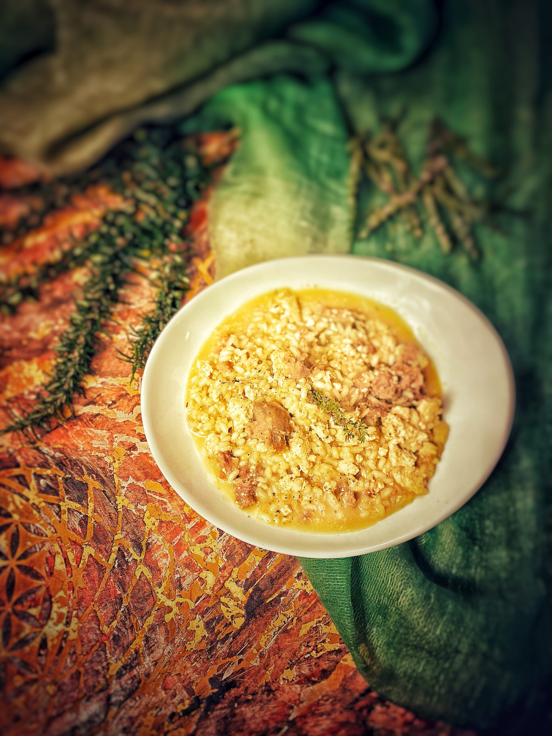 Risoto tofu e linguiça