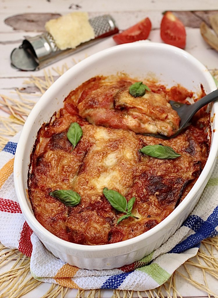 Berinjela à parmigiana sem fritura