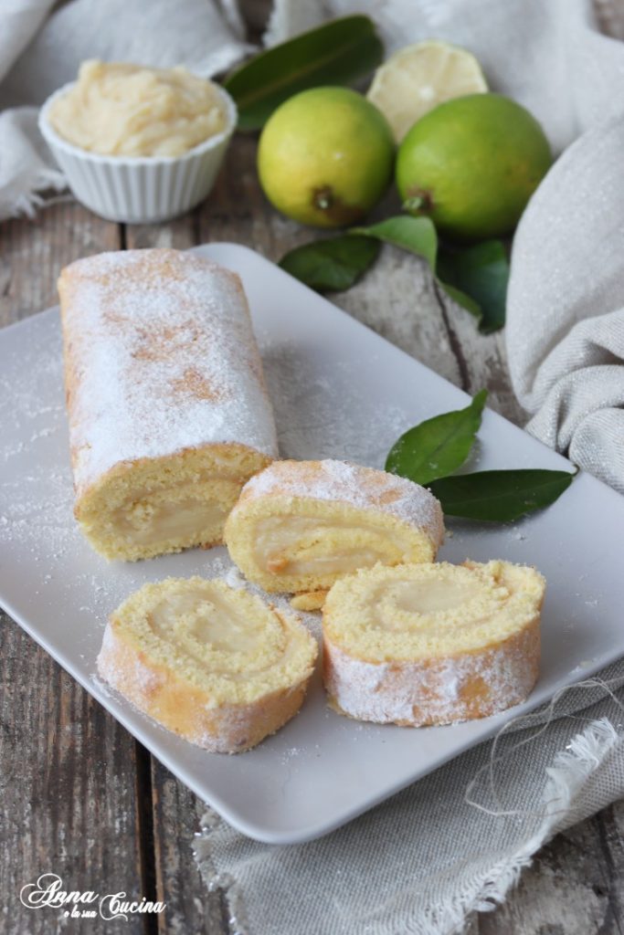 Rocambole doce com creme de bergamota