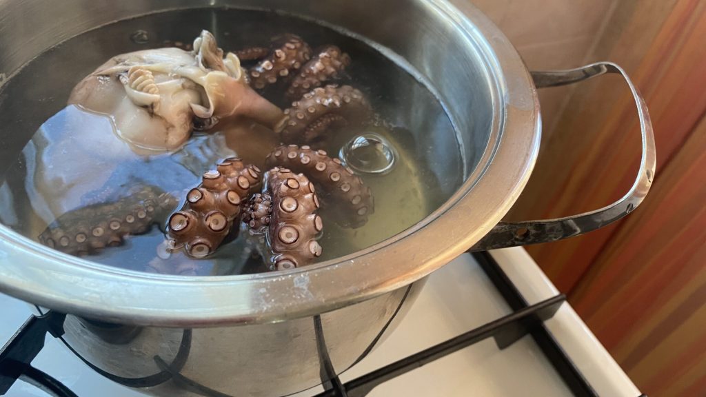 Polvo congelado à salada super macio