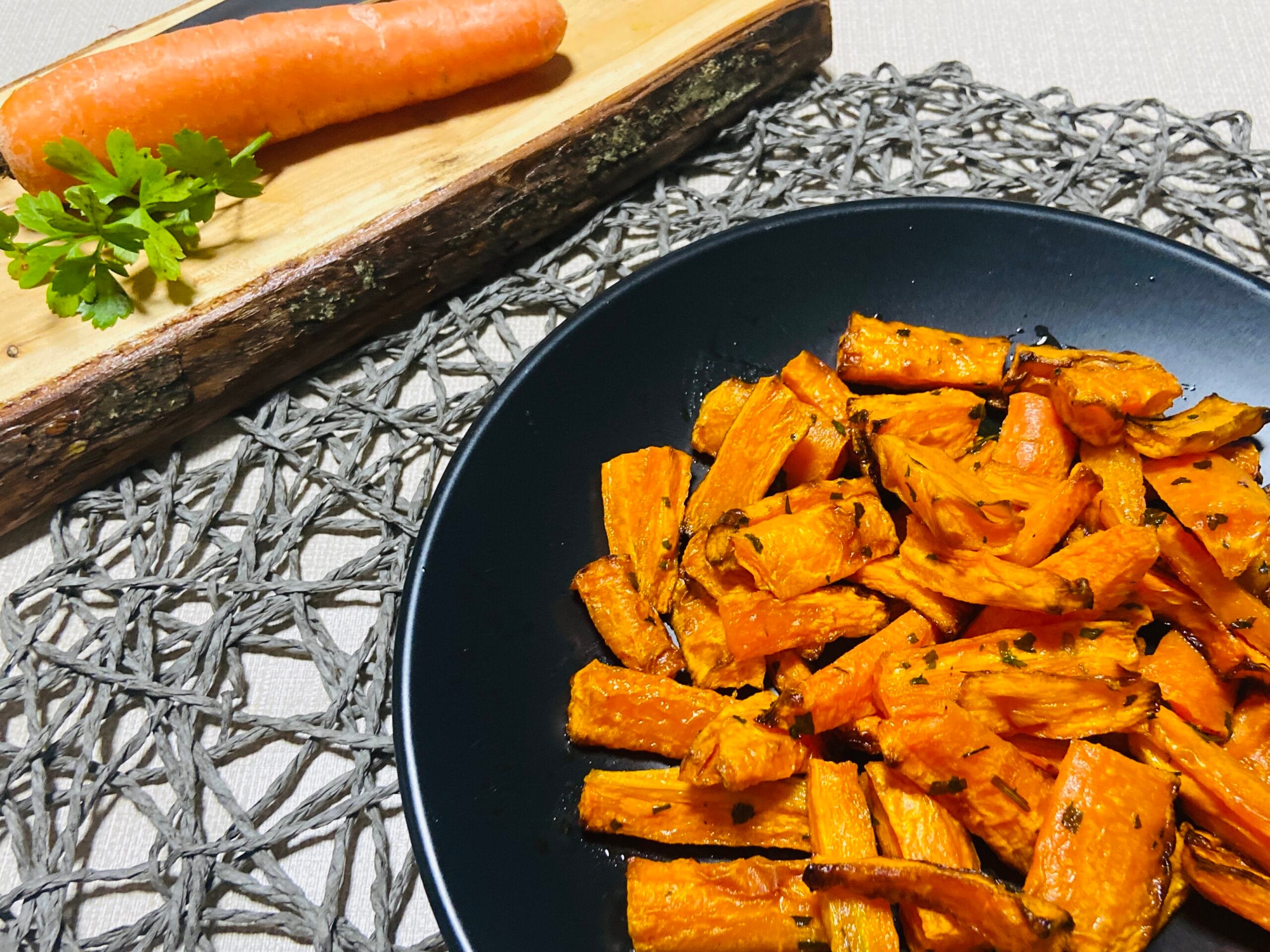 Cenouras cozidas na fritadeira elétrica