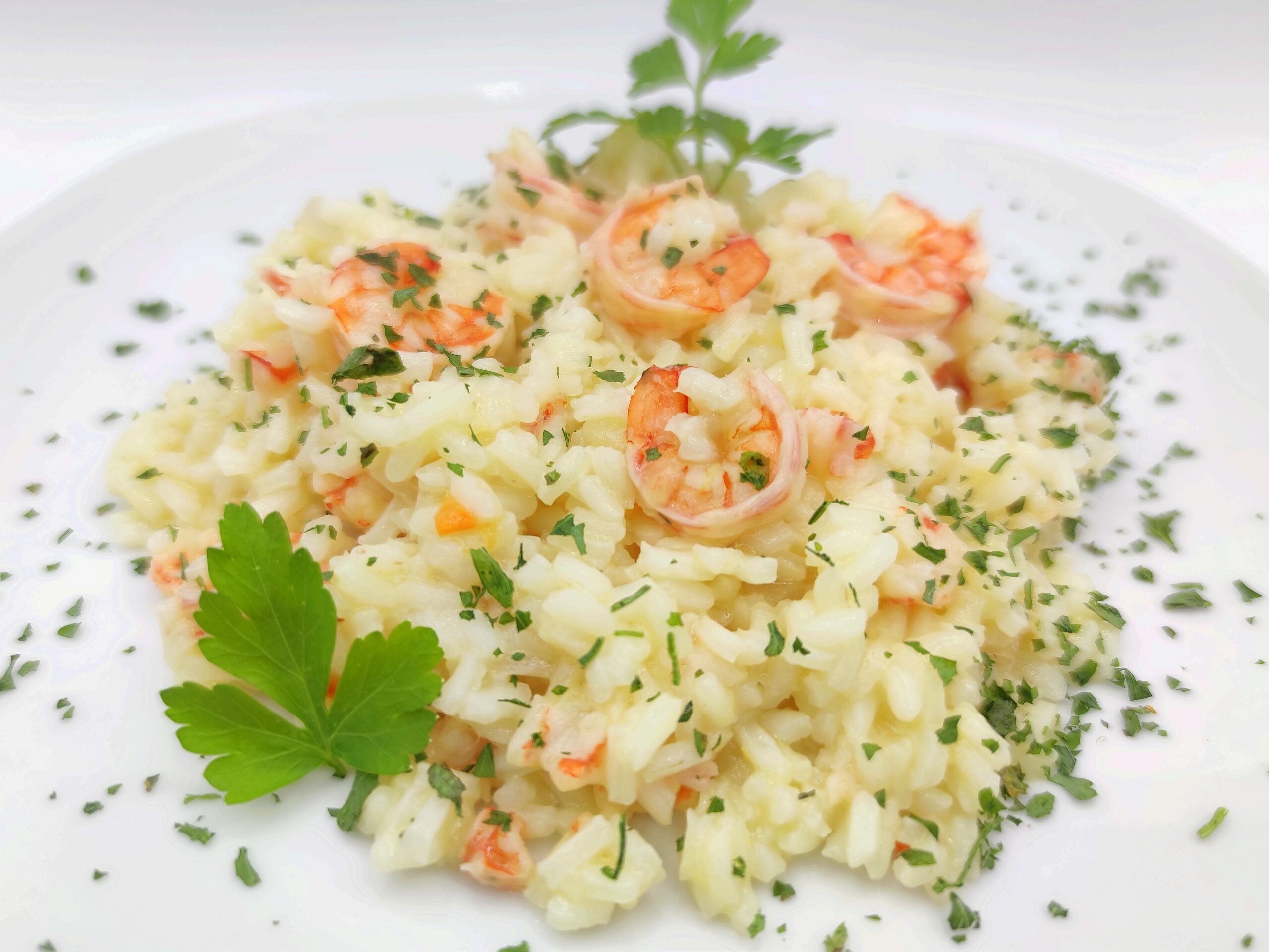 Risoto de camarão e limão