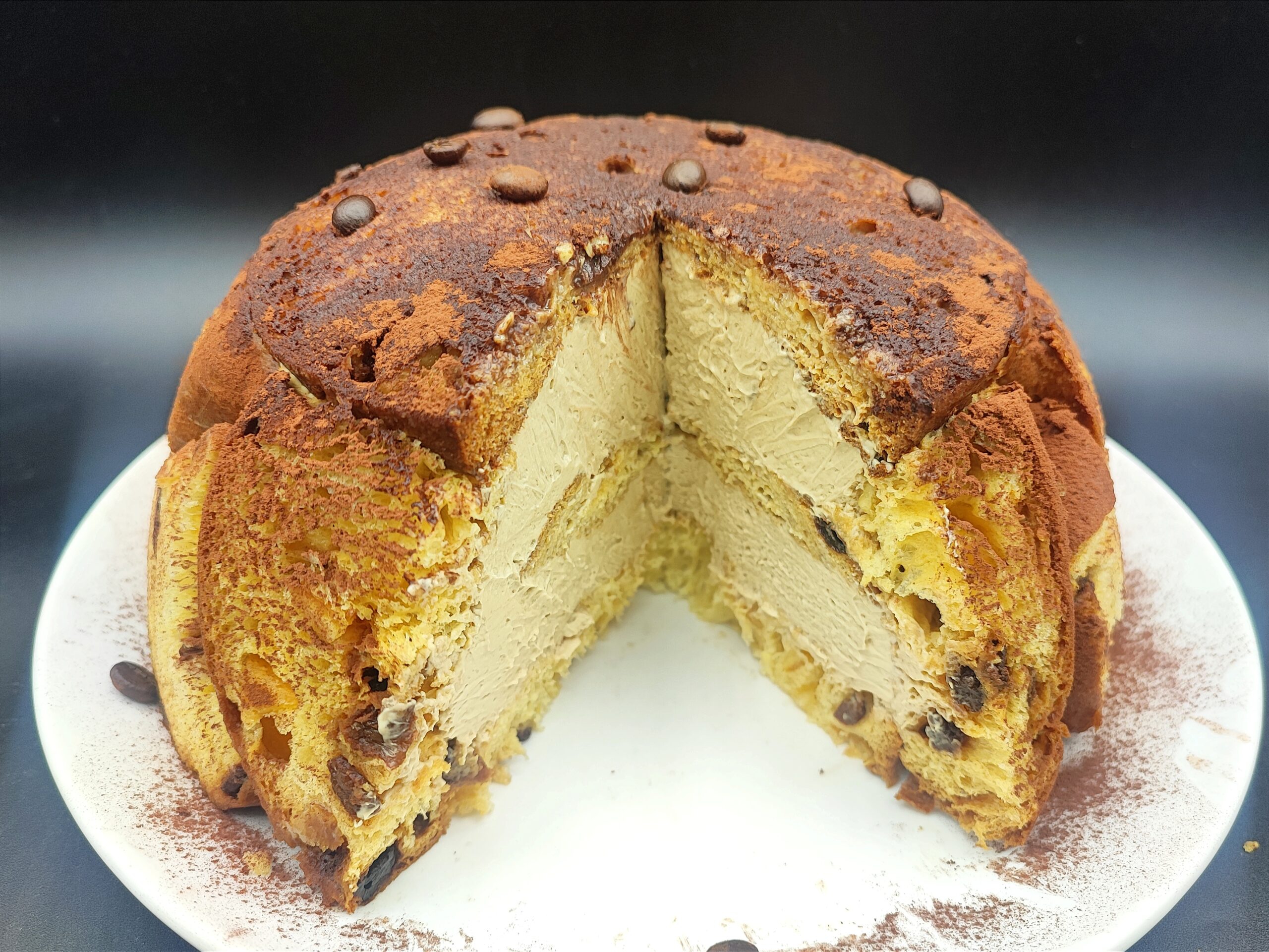 zuccotto de panetone ao café