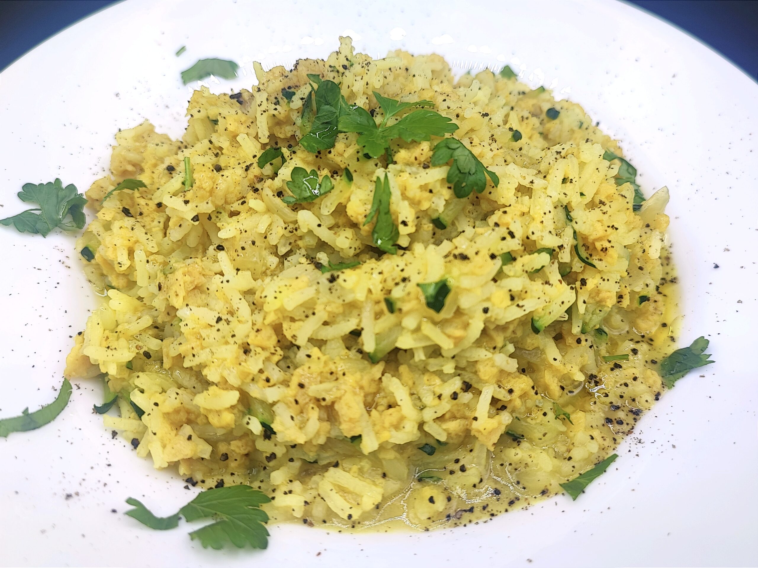 Risoto de abobrinha e soja