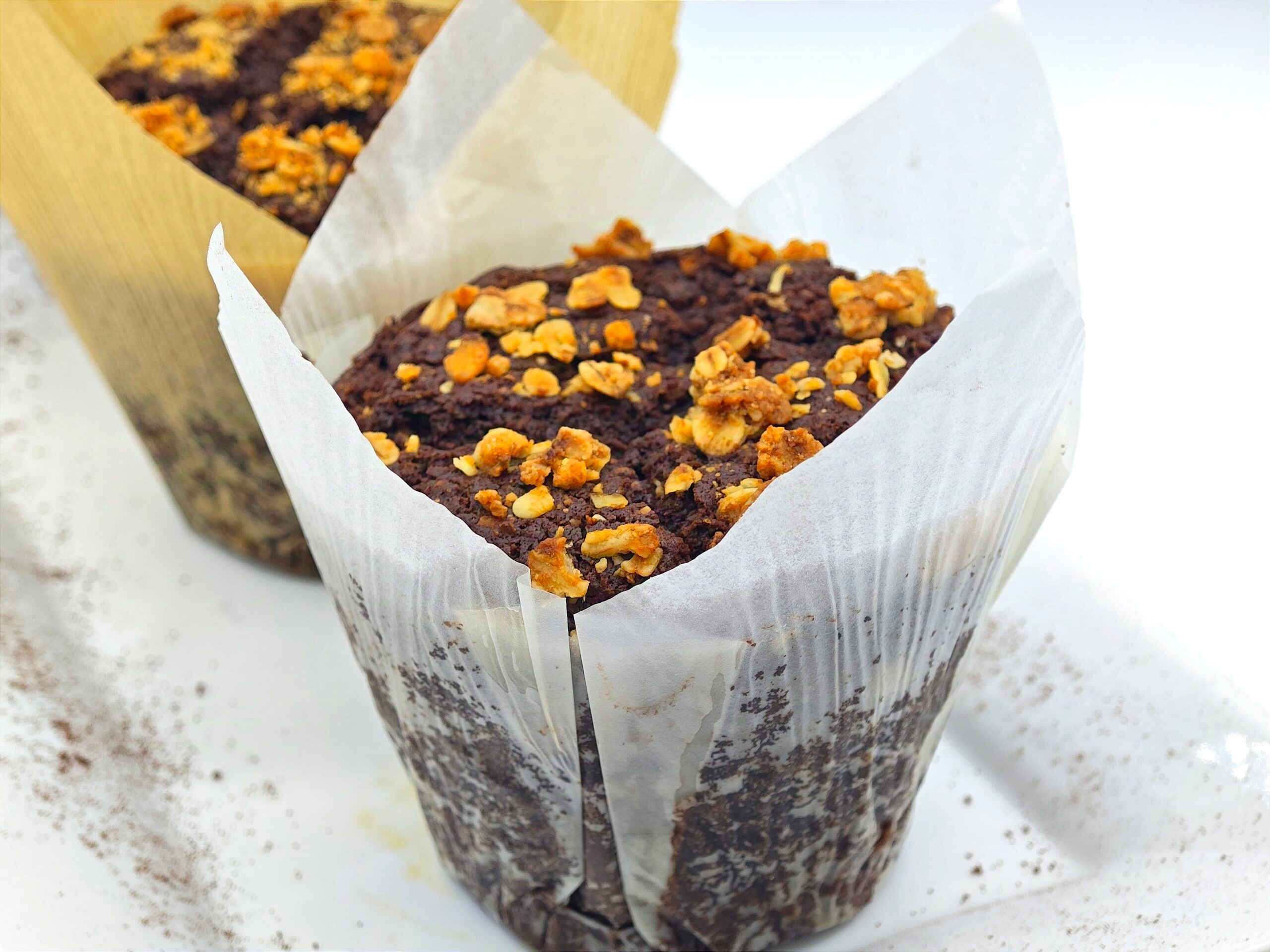 Muffins veganos de abóbora com cacau