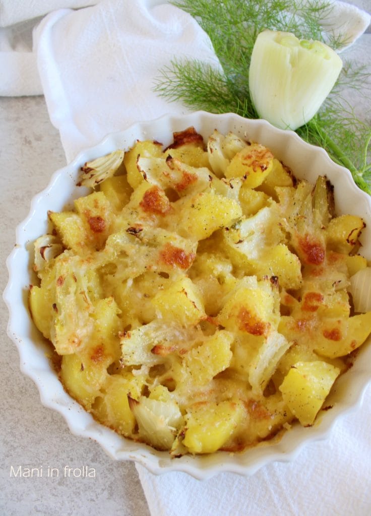 Batatas e Funcho gratinados no forno