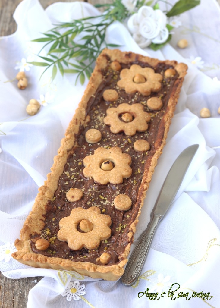 Torta com creme de avelãs e granulados