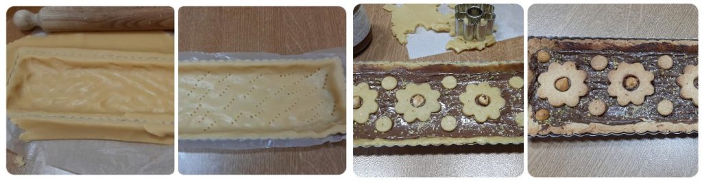 torta com creme de avelãs e granulados