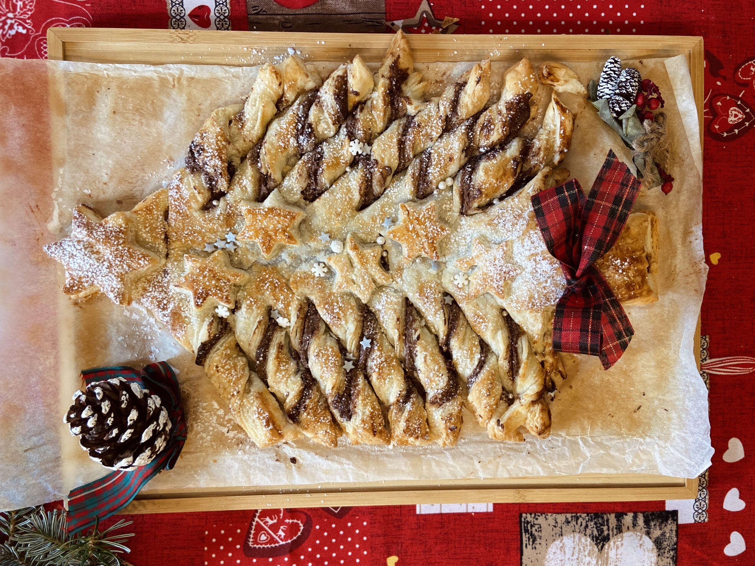 Árvore de massa folhada coco e Nutella