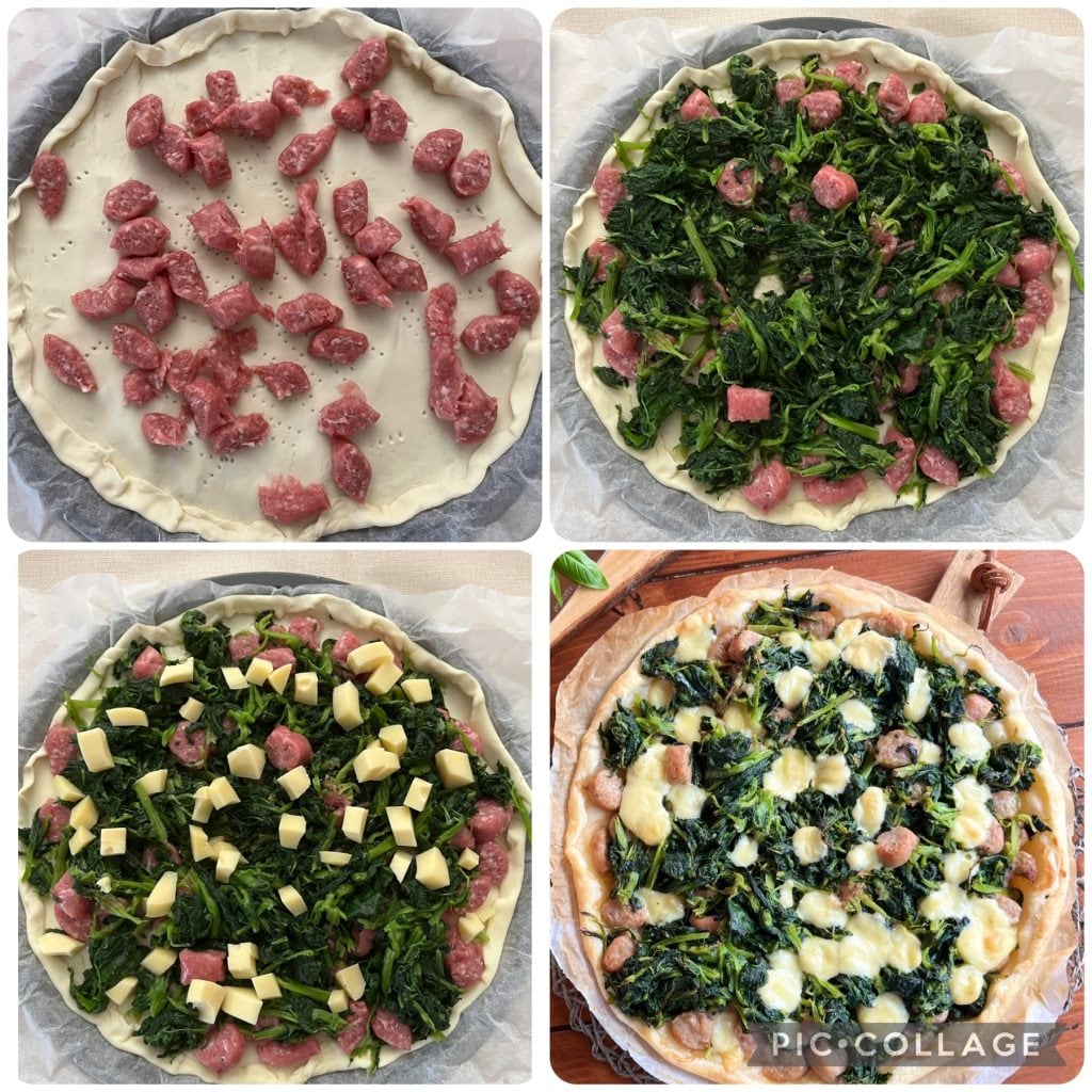 Torta salgada com linguiça e brócolis