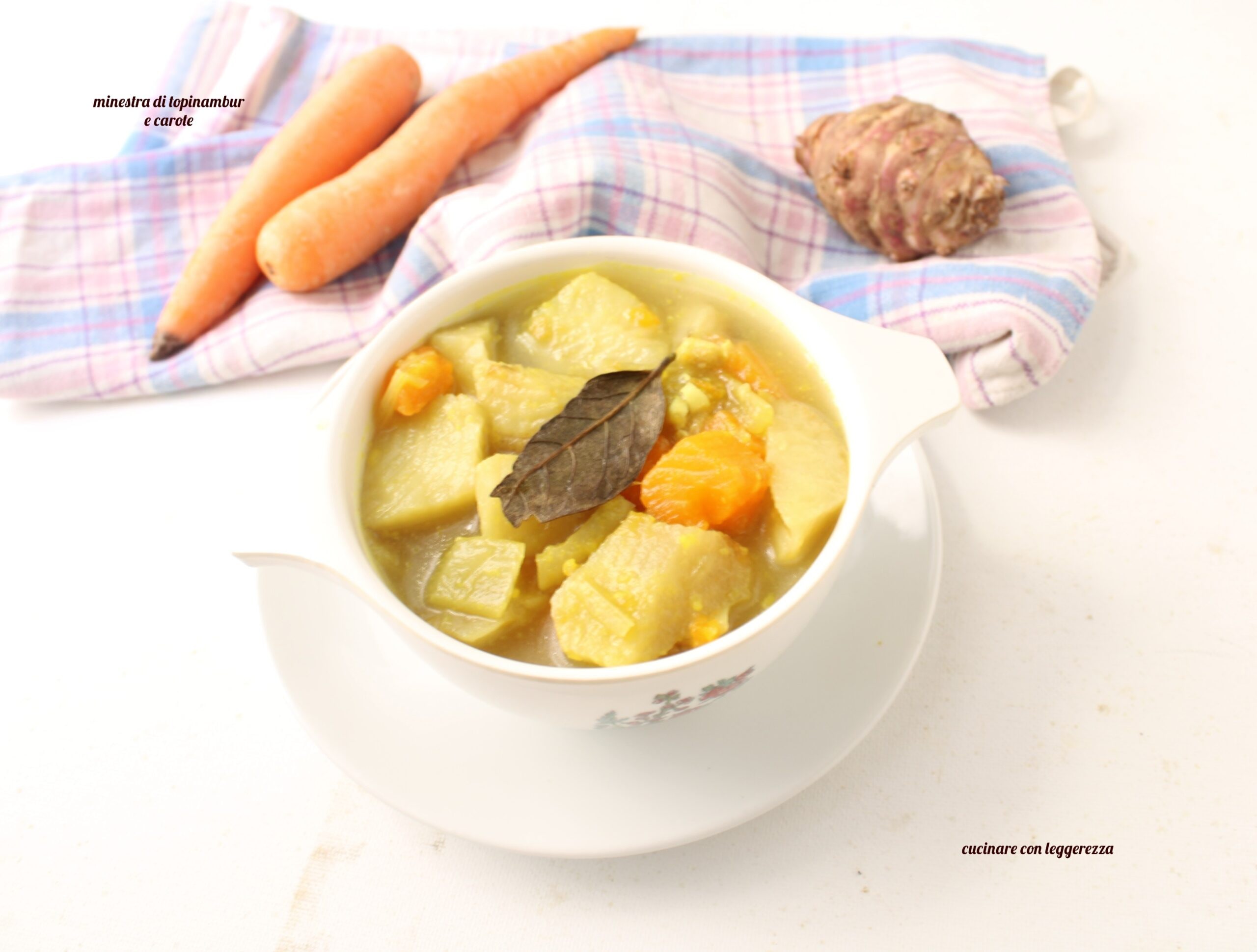 Sopa de topinambur e cenouras