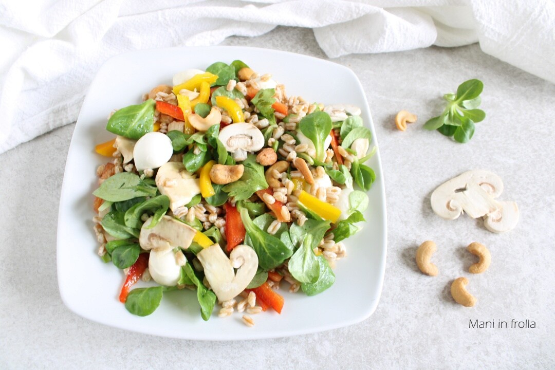 Salada de Farro com Legumes e Castanhas de Caju