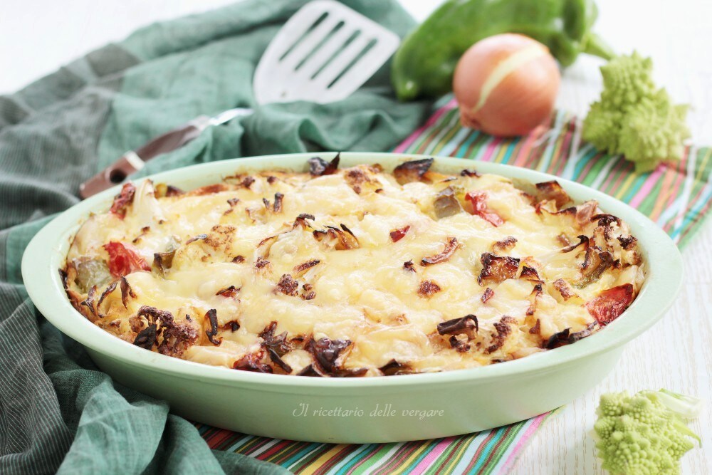 Legumes assados com queijo