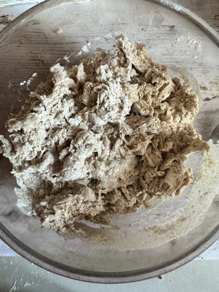 autólise da massa do pão de forma integral com fermento natural