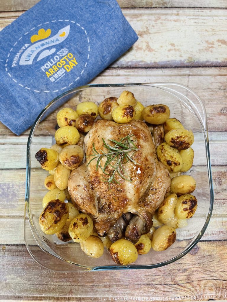 frango assado com batatas novas