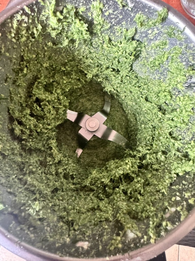 pesto de erva-doce selvagem pronto para servir