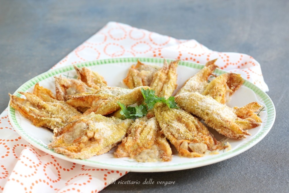 Flores de abóbora assadas