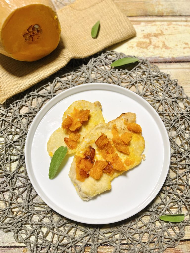 escalopes de frango com abóbora