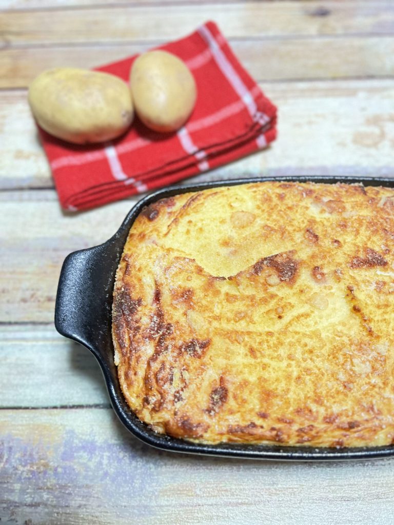 gateu de batata com bacon e fontina