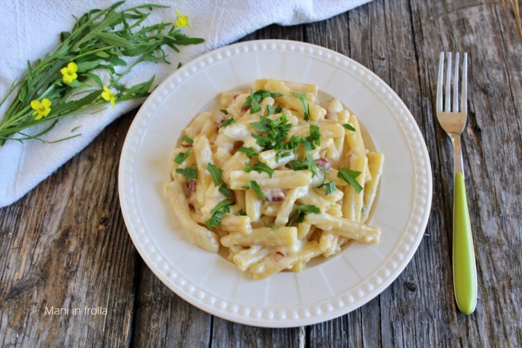 Massa com Speck, Fontina e Rúcula