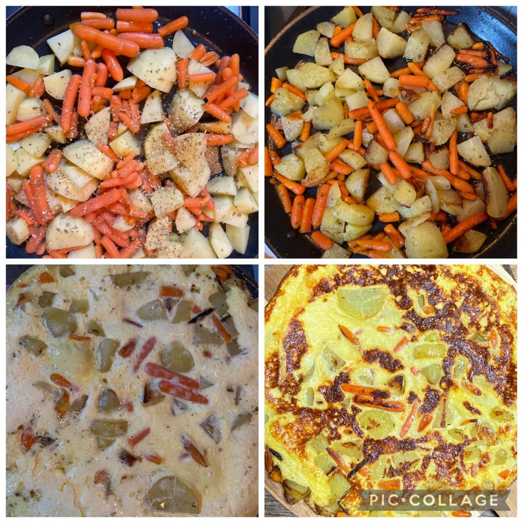 Fritada de batatas e cenourinhas