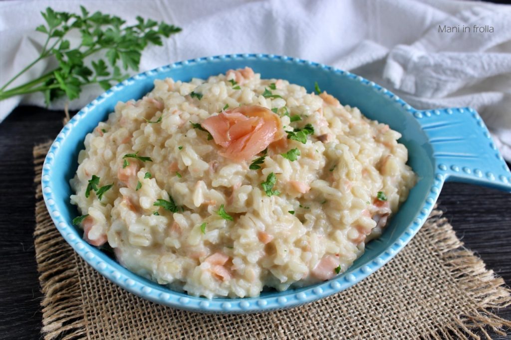 Risoto cremoso com Salmão e Queijo