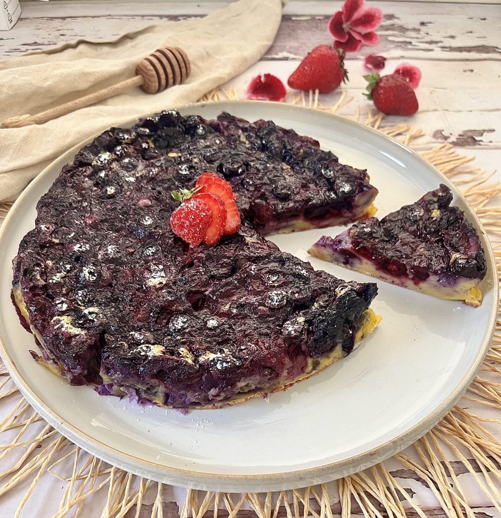 Clafoutis de mirtilos receita rápida