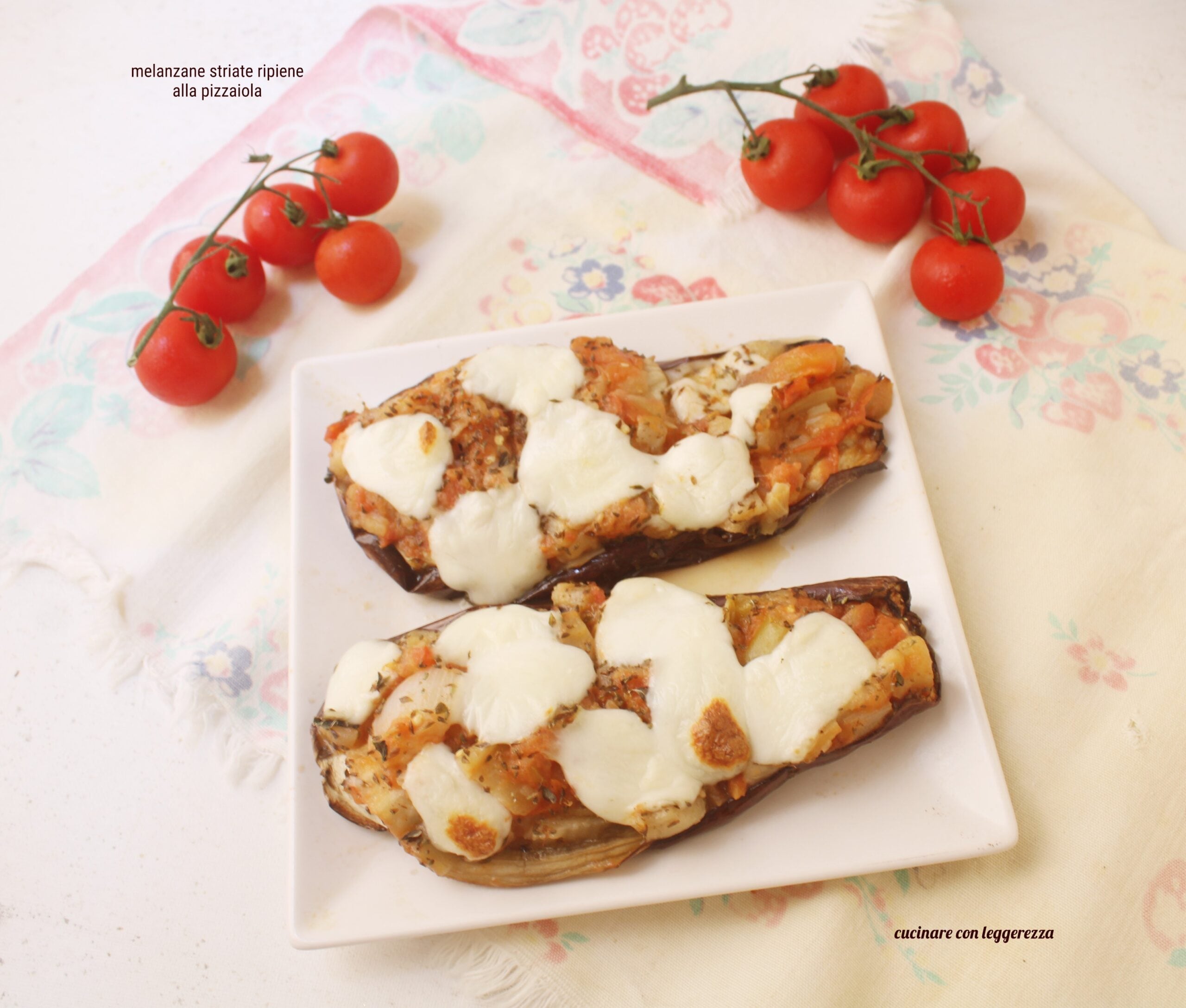 Berinjelas rajadas recheadas à pizzaiola