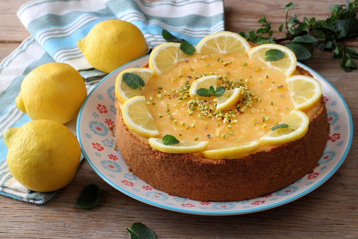 Cheesecake assada de limão