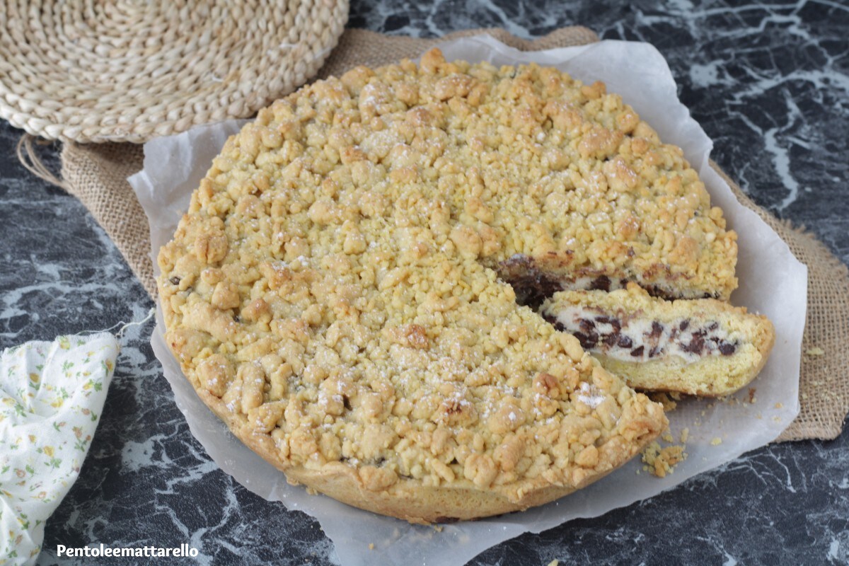 Torta Esfarelada de Ricota e Gotas de Chocolate
