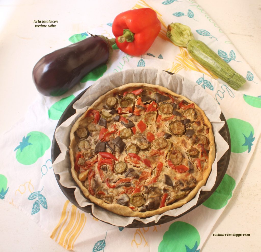 torta salgada com legumes de verão