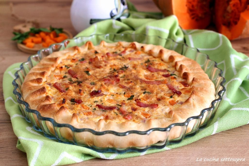 torta salgada com abóbora e speck