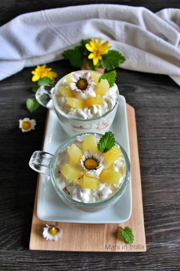 Taças de Mascarpone com Abacaxi