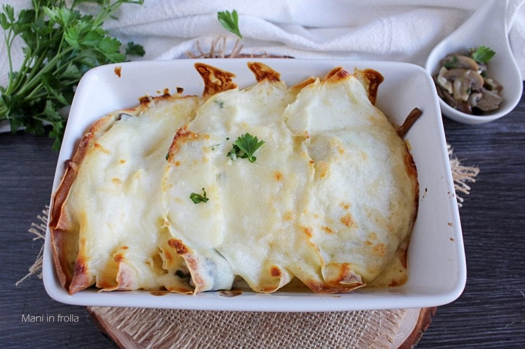 Crepes com Cogumelos e Presunto