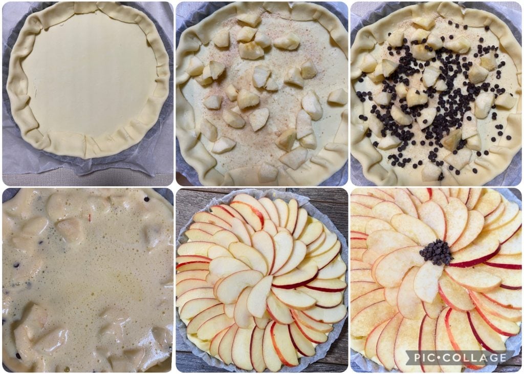 torta de massa folhada com maçãs