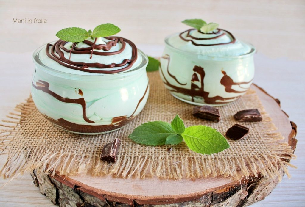 Mousse de menta e chocolate