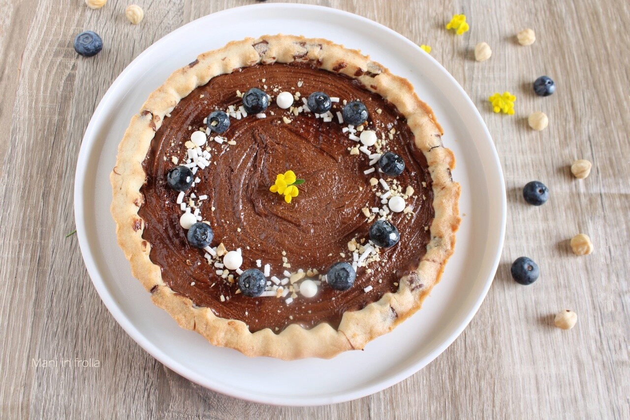 Torta com gotas de chocolate recheada com Nutella
