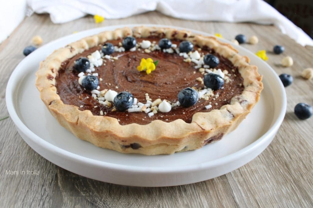 Torta com gotas de chocolate recheada com Nutella