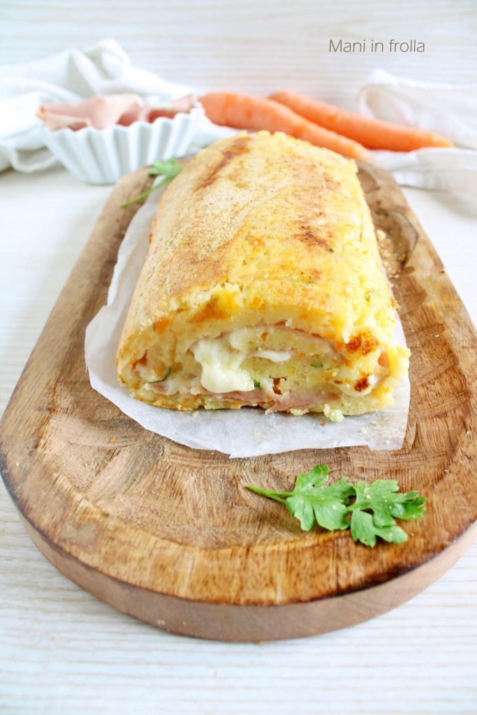 Rocambole de Batata e Cenoura Recheada