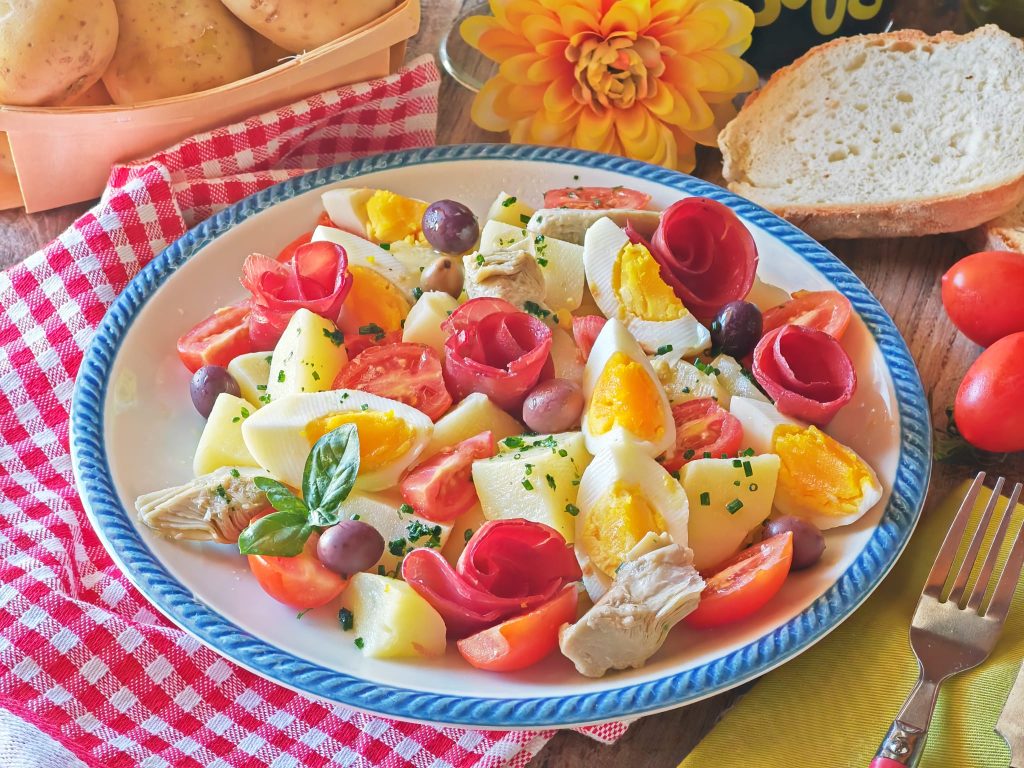 Salada fria de batata e bresaola